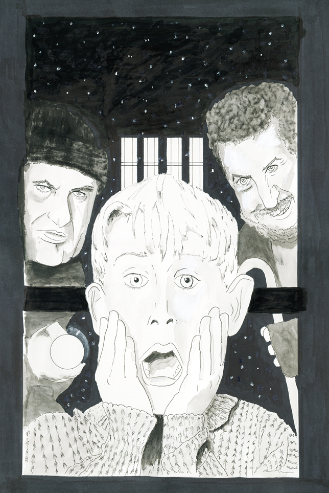 An original drawing based on the movie poster for Home Alone